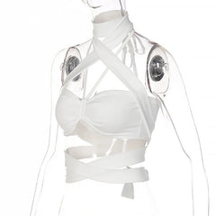 Celestial Cross Wrap Halter Top | Rave Set
