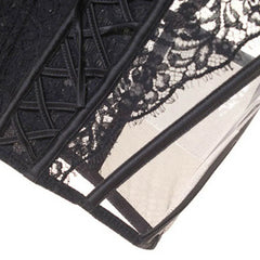 Embroidered Lace Corset for Women Black