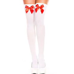 Sweet Charm Red Bow Thigh Highs | Rave Set