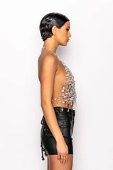 Crystal Cascade Women’s Chain Fringe Top | Rave Set