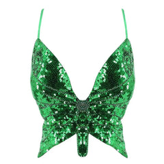 Eyes on Me Women's Green Butterfly Top | Rave Set