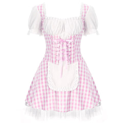Pink Gingham Sweetheart Apron Dress | Rave Set