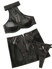Transparent Halter Neck Lingerie Set for Women_Back View