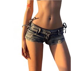 Women’s Low Rise Denim Skinny Jean Shorts | Rave Set
