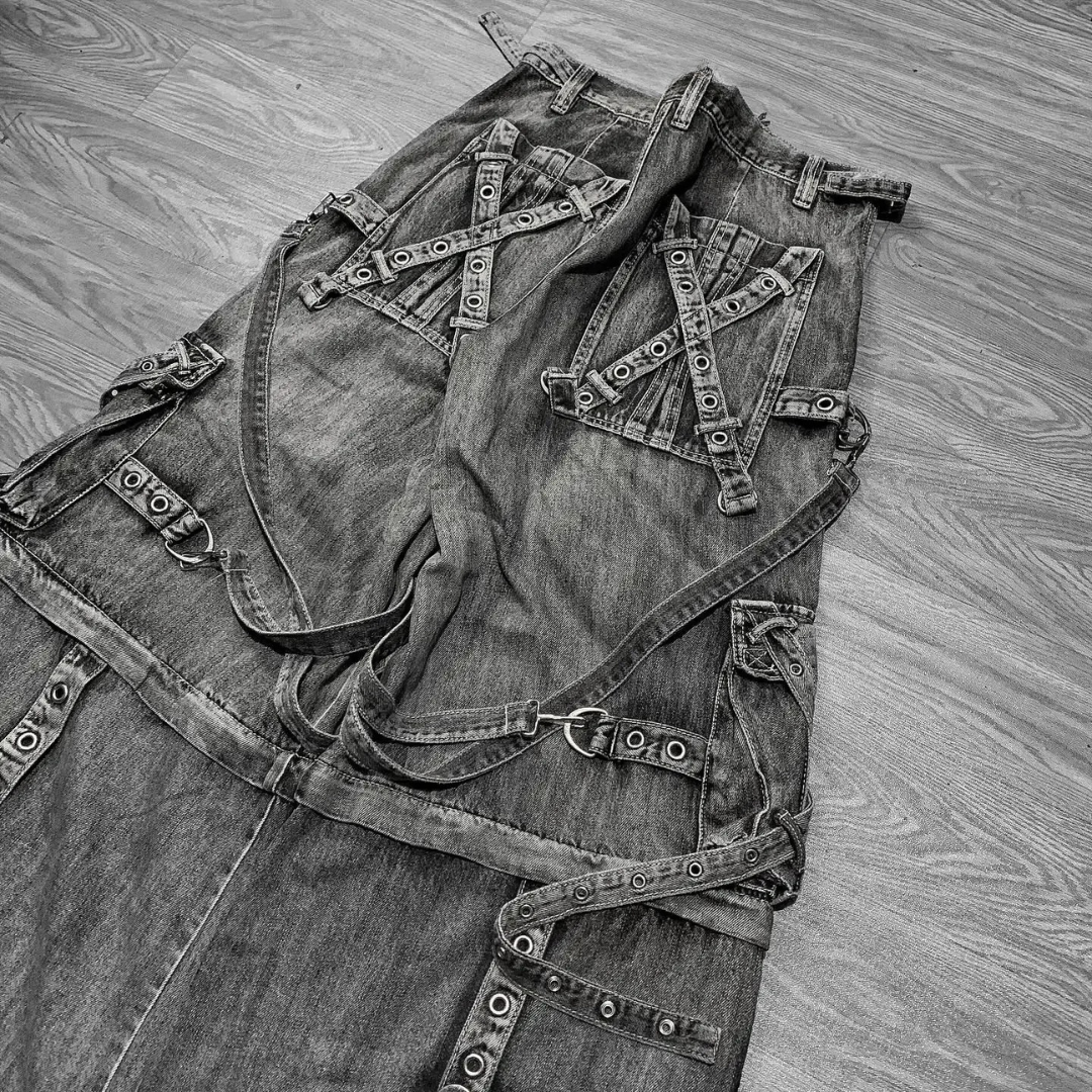 Multi Pocket Baggy Jeans for Men_Back View