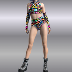 Vivid Matrix Women's 3pc Set | Rave Set