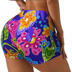 Elastic Workout Booty Shorts for Women_Side View