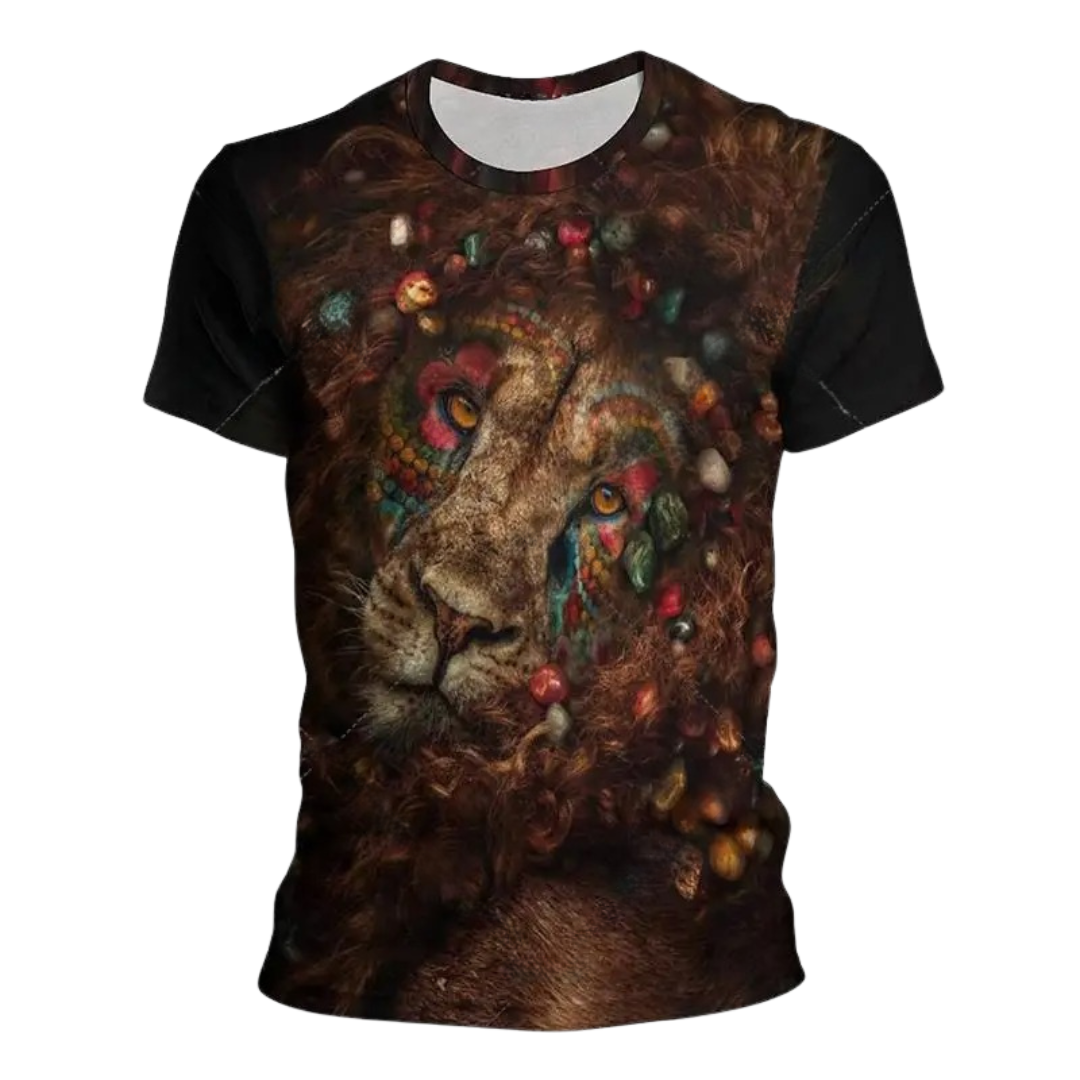 Savage Flame Men's 3D Lion Tee | Rave Set