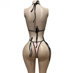 3-Piece Bikini Set with Hollow Skirt for Women_Back View