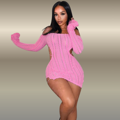 Blush Intent Women’s Knit Off Shoulder Dress | Rave Set