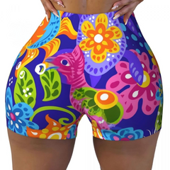 Elastic Workout Booty Shorts for Women_Back View