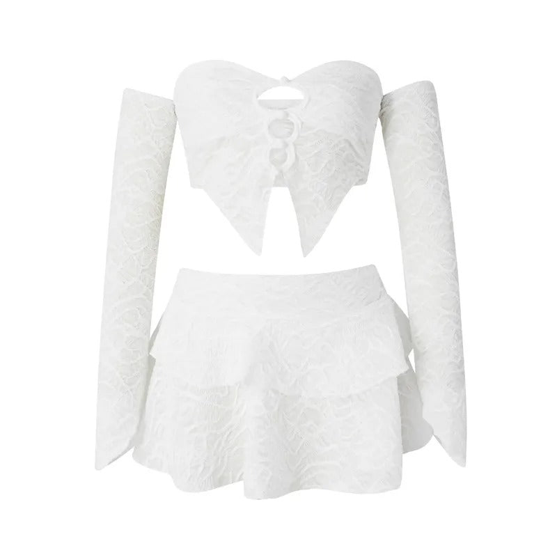 Fairy White 2-Piece Cover-Up Women's Set | Rave Set