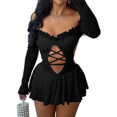 Forever In Love Black Lace Mini Dress | Rave Set