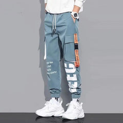 Multi Pocket Jogger Pants for Men Blue | Rave Set